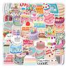 50pcs Ins Birthday Cake Cartoon Sticker Helmet Laptop Phone Luggage Car Notebook Waterproof Kids Toys Diy Decorative Stickers