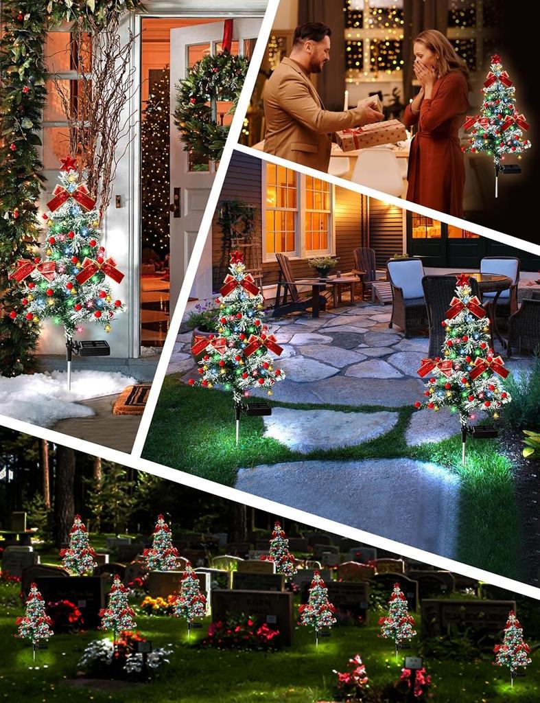 Christmas Tree Light Solar Powered Cedar Waterproof Outdoor Light Garden Lawn Christmas New Year's Garland Festival Party