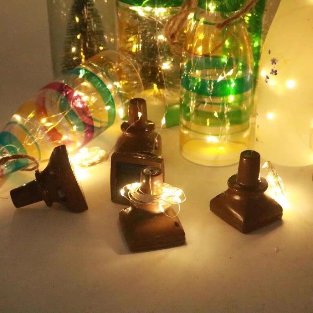 5 szt. Lampki butelkowe zasilane energią słoneczną 20 LED Lampki choinkowe Nowy sznurek z drutu miedzianego Butelki po winie