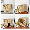 Canvas Bag Large Capacity Handbag Casual Lazy Style Solid Color Shoulder Bag Messenger Bag