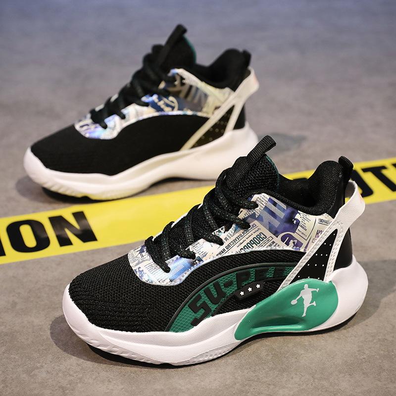 

Basketball shoes 2025 new children s casual sports shoes medium and large boys and boys mesh breathable non-slip running shoes 31