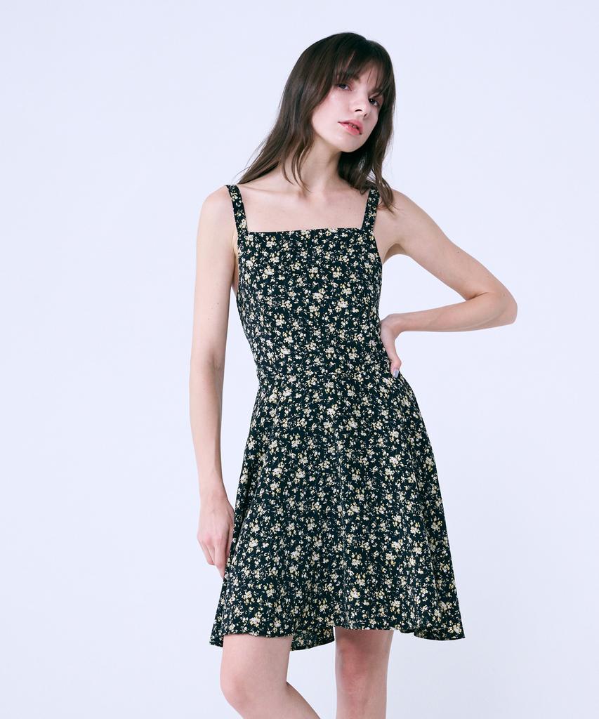 Solteuaenchokollis Flower Sleeveless Dress Black 4W232J002