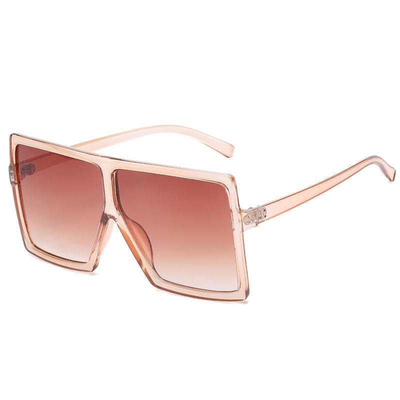 

European and American Trendy Large Box Sunglasses Fashion Colorful Sunglasses Other шампанського