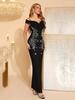 Elegant Cross-border Evening Gown: Sexy Suspender Dress with Glamorous Rhinestone Detailing