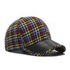 Fashion color thousand bird grid hard top baseball cap women's spring and autumn new personalized splicing cap men's trend