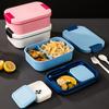 2 Layer Lunch Box with Sauce Container And Tableware Leak Proof Food Storage Container Microwave Safe Plastic Meal Container