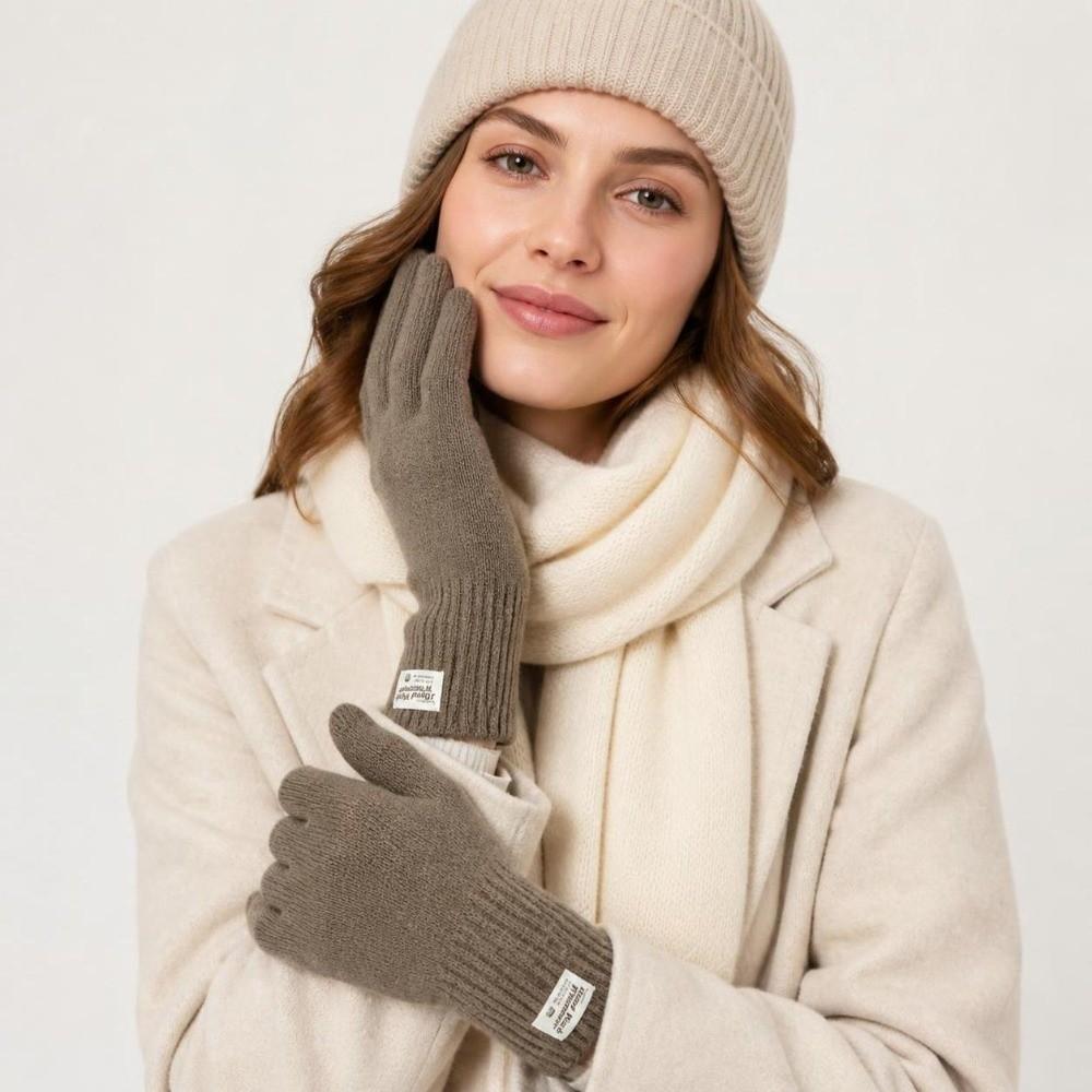 Unisex Warm Gloves Elastic Cuff Winter Gloves Fashionable Knitted Gloves Winter