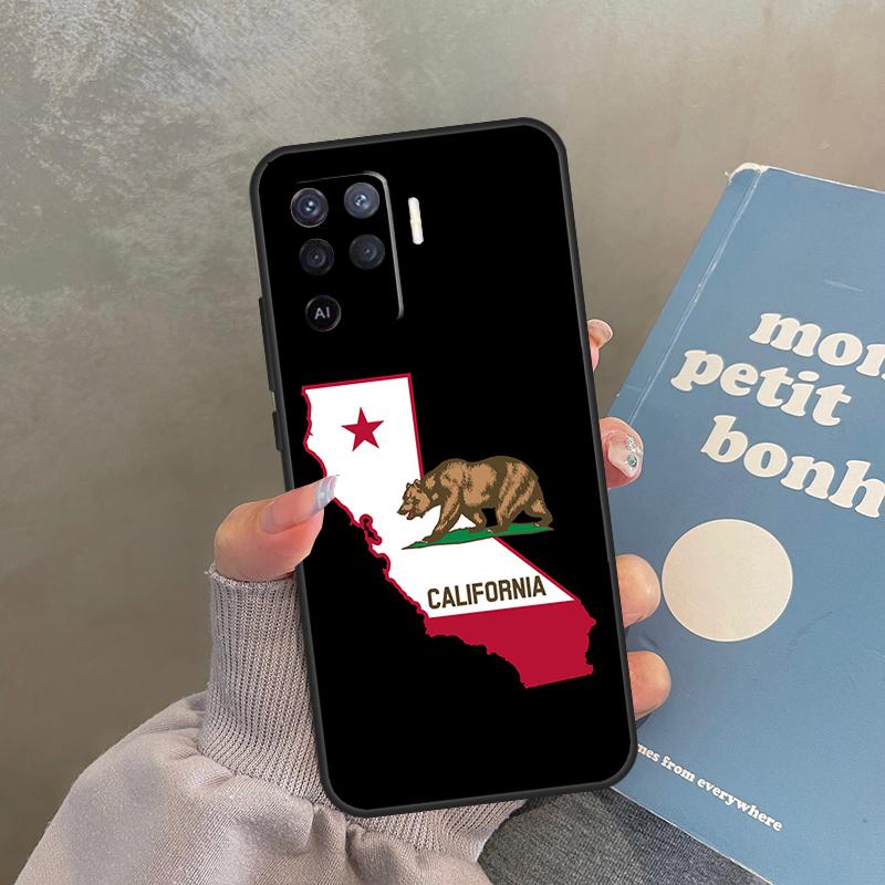 

California Flag Case For Oppo A60 A40 A80 A18 A38 A58 A78 A98 A16 A76 A96 A15 A17 A77 A74 A94 A54 A57S Cover OPPO A57s