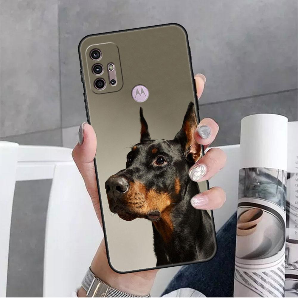 Animal Dachshund Doberman Dog Soft Case For Motorola G60 G30 Edge 20 30 G22 G9 Play G52 G8 G9 Power G50 One Fusion Phone Coque