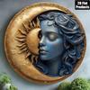 MUDILU Sun Moon Metal Wall Decor Round Aluminum Art Home Office Bar Cafe Living Room