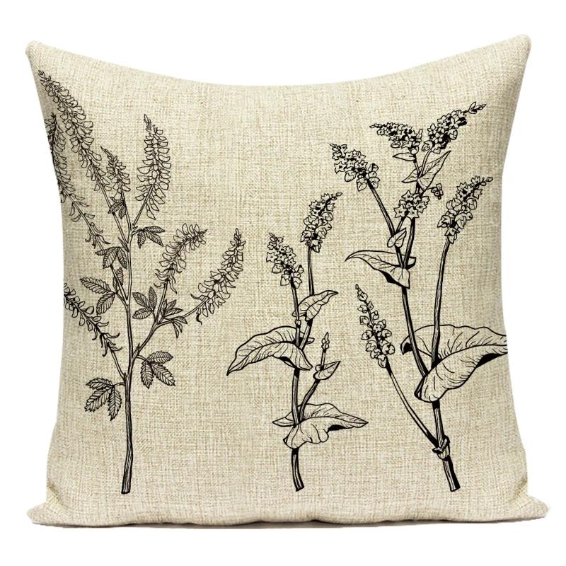 Decorative Throw Pillows Case Purple Plant Flower Lavender Polyester Pillow Cushion Cover For Living Room Sofa Car Home Decor
