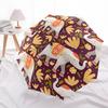 1pc Elephant Floral Automatic Umbrella - 8-Rib Portable Folding Black Iron Frame for Outdoor, Beach, Travel, Beach Umbrella,017