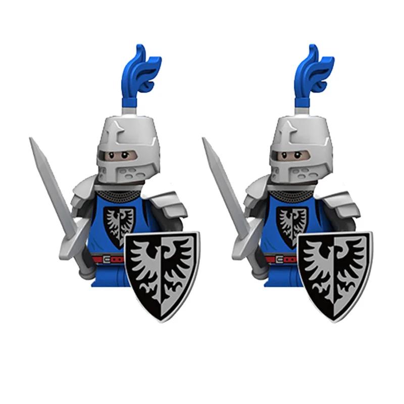 Medieval Knight Armored Troops Ancient Army Soldiers Mini Weapon Equipment Flag Model Building Blocks Kids Toys Birthday Gifts