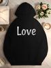 Women's Hoodie with Sparkly "Love" Design Print Casual Pullover Geometric Pattern for Fall Wint