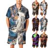 Men's Short Sleeve Button Down Pajama Set with Shorts Soft Casual Sleepwear Lounge Set S-XXXXL Comfortable Fit