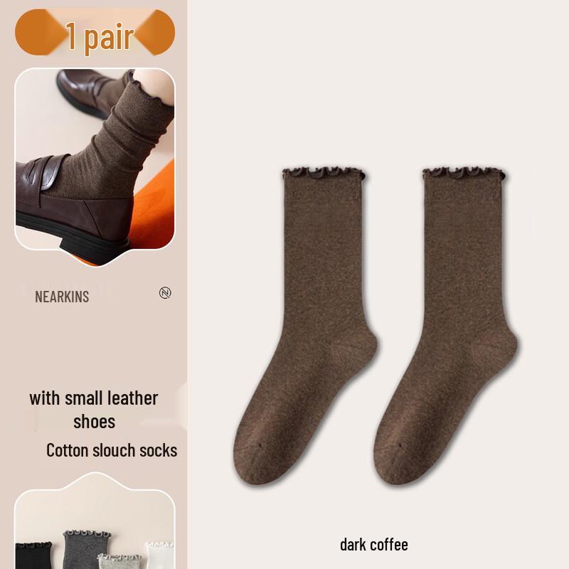 Niqing Women s Anti-Pilling Lace Mid-Calf Socks (4 Pairs) M