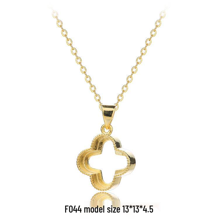 DIY Fashion Simple S925 Silver Pearl Pendant for Women, Adjustable 8mm White Copper Silver Setting.