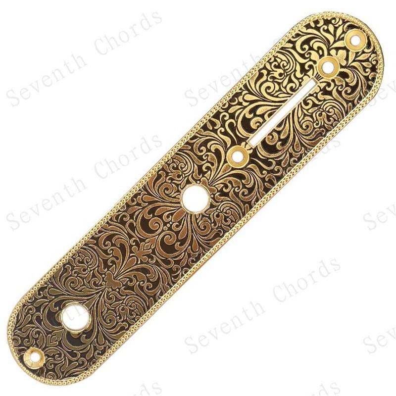 1* Guitar Control Plate For Tele Guitar Replacement Zinc Alloy Bridge Switch Vintage Carving Design High Quality