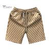 Men Summer Shorts Elastic Waist Adjustable Drawstrings Casual Shorts with Pockets Printing Wide Leg Beach Shorts Streetwear