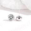 Cbtb Classic S925 Silver Round Moissanite Earrings for Women Wedding Luxury Gemstone Jewelry