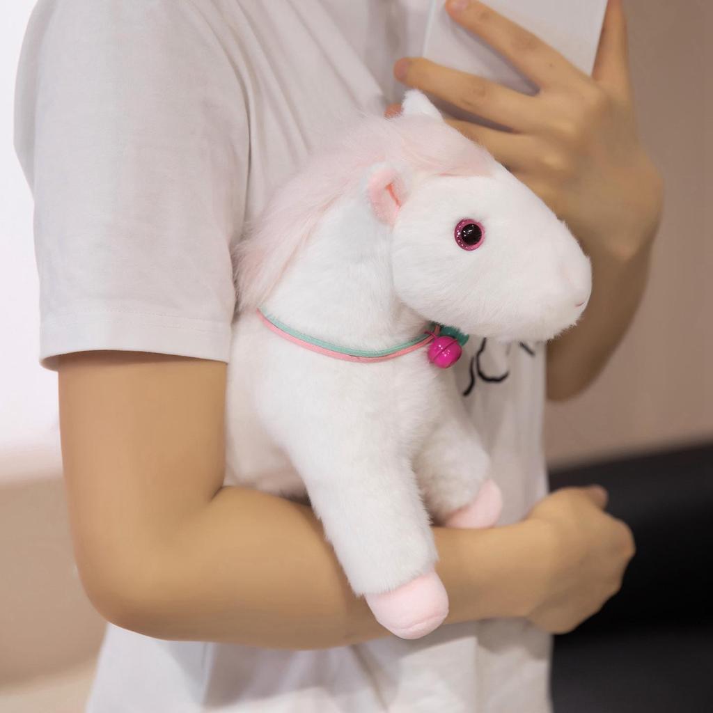 Little Horse Plush Toy: New Year Mascot Ornament with Bell