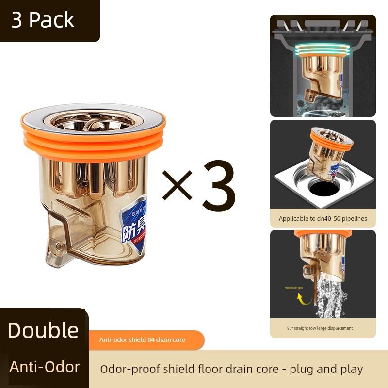 Floor Drain Deodorizer Bathroom Sewer Pipe Filter Net Universal Anti-Odor Cover Sealing Core Gadget