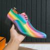 Brock British Style Society Nightclub Personality Pointed Rainbow Casual Trend Gold Leather Shoes