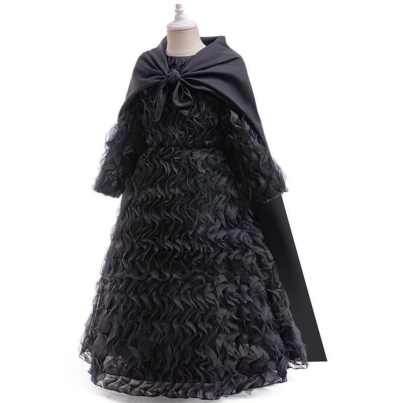 Elphaba Thropp Wicked Cos Children's Clothing Black Party Dress Dress with Cape