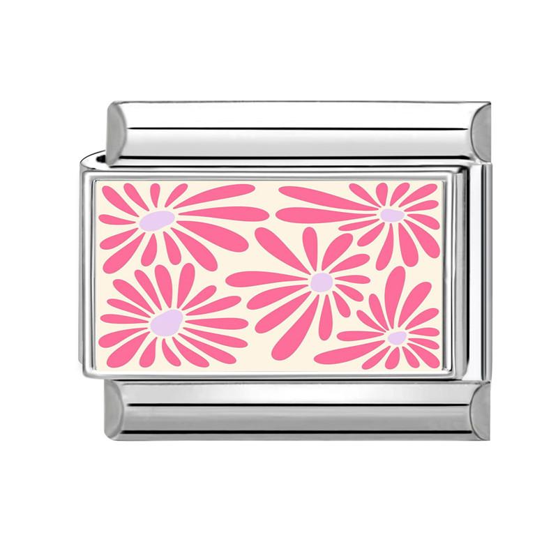 New Brilliant Colorful Flower Butterfly Series Italian Charm Links Fit 9mm Stainless Steel Bracelet Women Men DIY Making Jewelry
