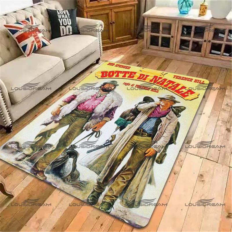 

Bud Spencer & Terence Hill Decorative Carpet Square Flannel Character Art Rugs Modern Home Living Room Floor Mats Bedroom Carpet 60cm x 90cm