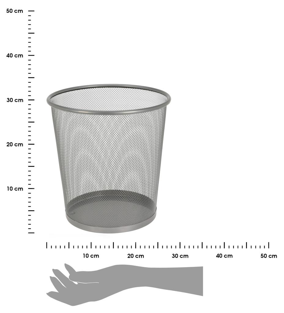 Metalowy Kosz Na Śmieci Srebrny 28 Cm