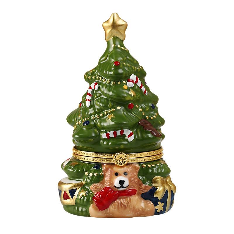 Bear Holiday Resin Christmas Tree Ornament With Creative Gift Jewelry Decor Box