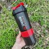 3-lagige Shaker-Flasche, Protein-Mix-Shake-Becher, Sport-Fitness-Wasserbecher, 550 ml, skalierte Plastikwasserflaschen mit Medikamentenbox