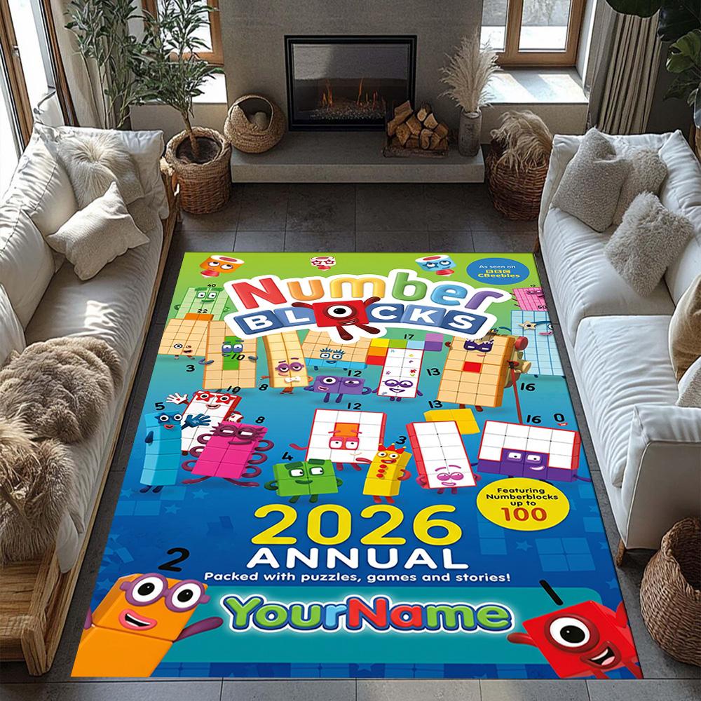 Numberblocks Personalized Name Floor Rug Office Rug Perfect for Playrooms Entryway Game Room Study room Antislip Carpet Anime Office Decor