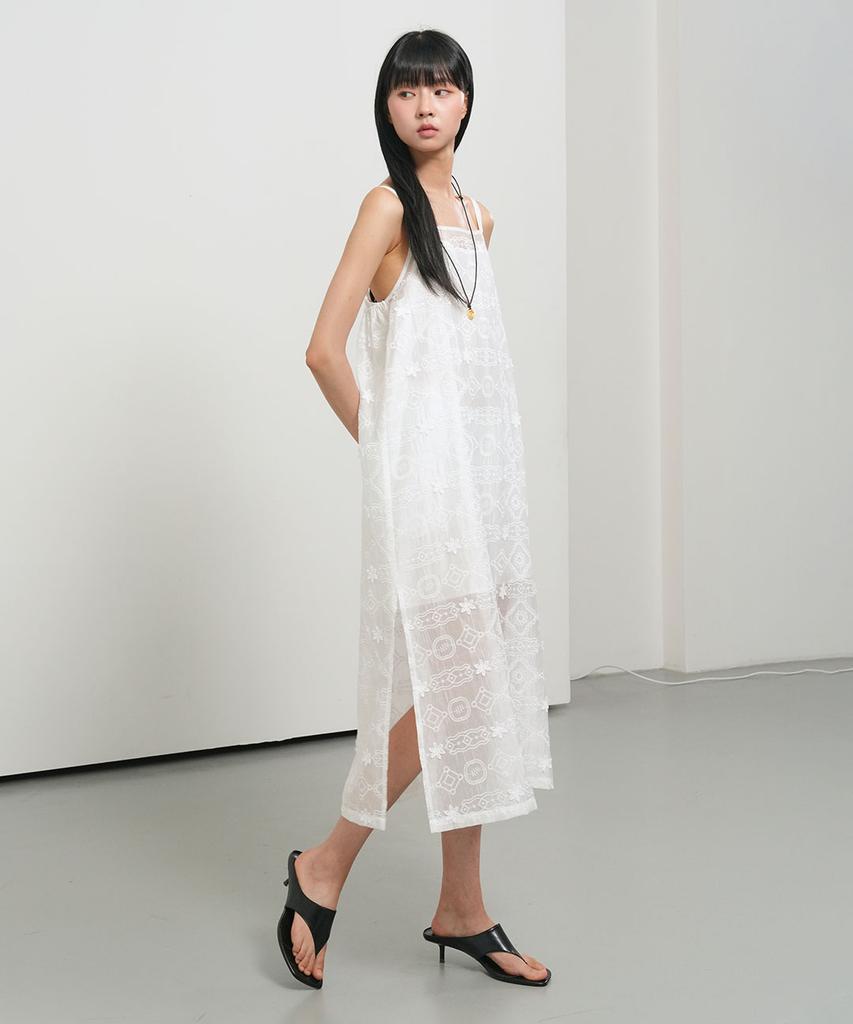 General Idea Voile Lace Layered Dress [White] / Gf2Lop518