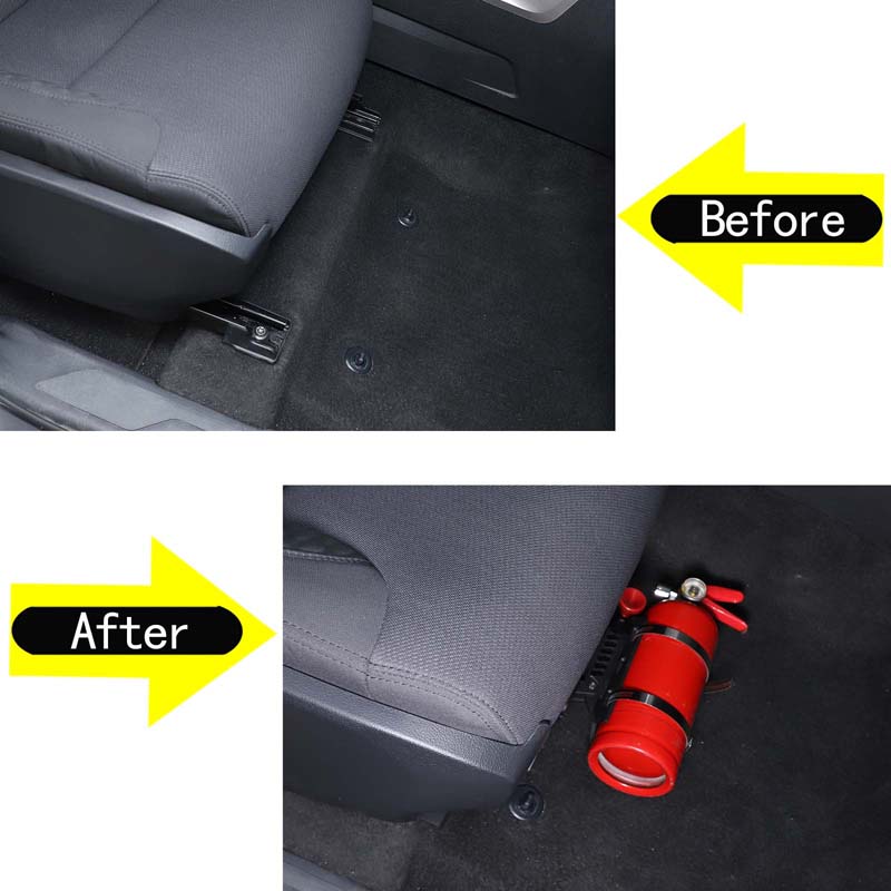 For Toyota Tundra 2022-2023 Aluminum Alloy Car Fire Extinguisher Bracket Co-pilot Under Seat Storage Panel Rack Car
