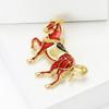 Enamel Horse Brooch for Women Animal Lapel Pins Party Accessories Valentine's Day Gifts