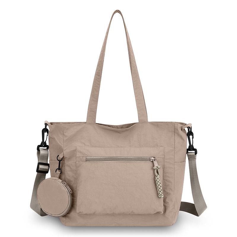 Large Capacity Plain Canvas Tote Bag - Versatile Shoulder and Handheld Bag for Students