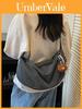 Nylon Plaid Shoulder Bag With Zipper Closure For Casual Daily Use