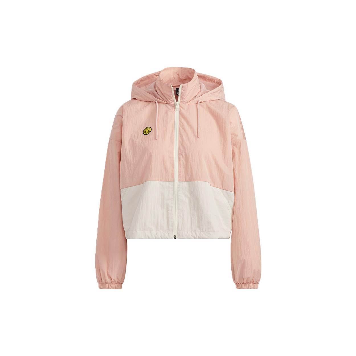 (WMNS) adidas neo x SMILEY Sportwears Windbreaker Jacket Pink White Women s HE7954 XL
