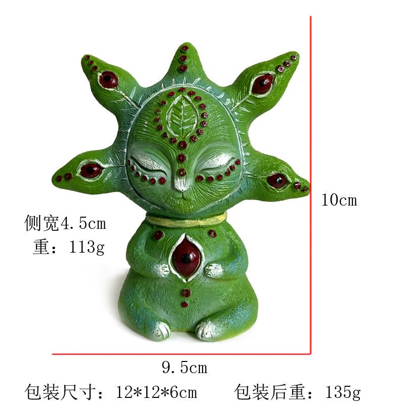 

New Biological Fantasy Resin Ornaments Garden Sculpture Crafts Three-eyed Alien Home Ornaments Set