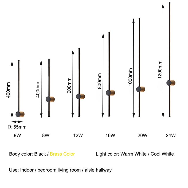 Nordic Modern LED Longer Wall Lamp Living Room Bedroom Bedside Decor Lamp Bathroom Mirror Stair Minimalist Design Light Fixtures