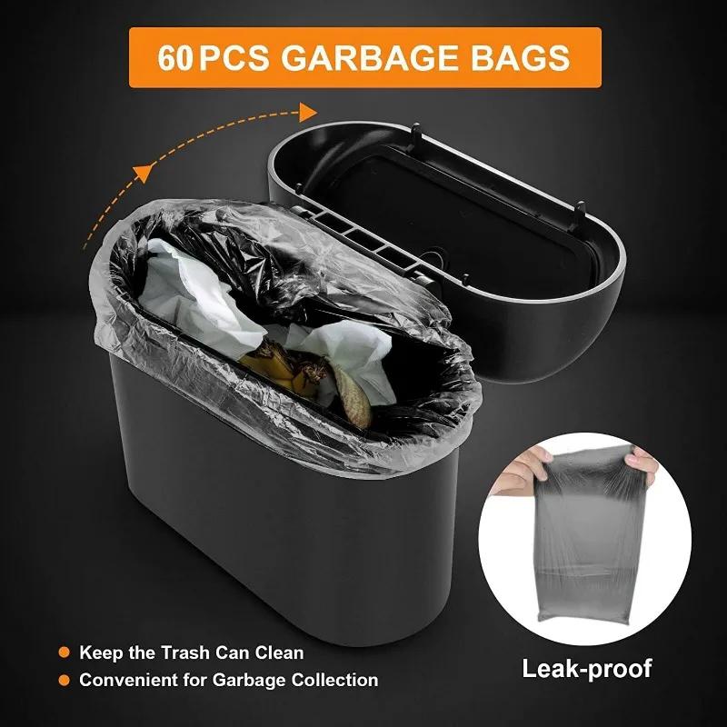 Hanging Car Trash Can with Lid Mini Tray Dustbin Garbage Box Trash Car Interior Storage Case Trash Bin Push Can Car Accessories