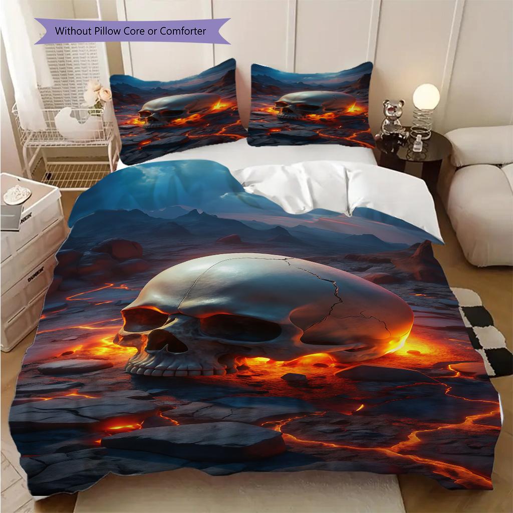 Skulls Raven Set Threepiece Set 1 Duvet Cover 2 Pillowcase Without Core Bedding Set Duvet Cover And Pillowcase Christmas Birthday Gift
