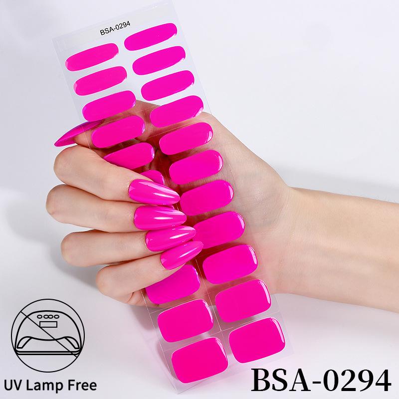 Waterproof Super Sparkle Gel Nail Stickers (Solid Color, UV-Free, No Lamp Required)