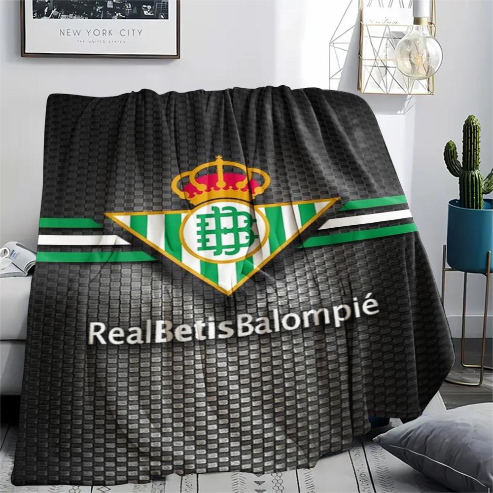 1Pc Real Betis Print Flannel Blanket, High quality Comfortable for All Seasons, Home Decor, Warmth and Comfort, Perfect for Christmas GiftS
