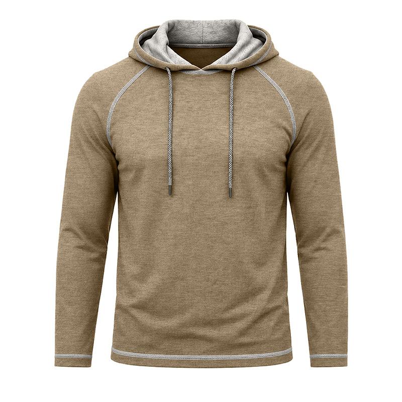 Mens Hooded Long Sleeve T Shirt Casual Sports Pullover Base Layer Top