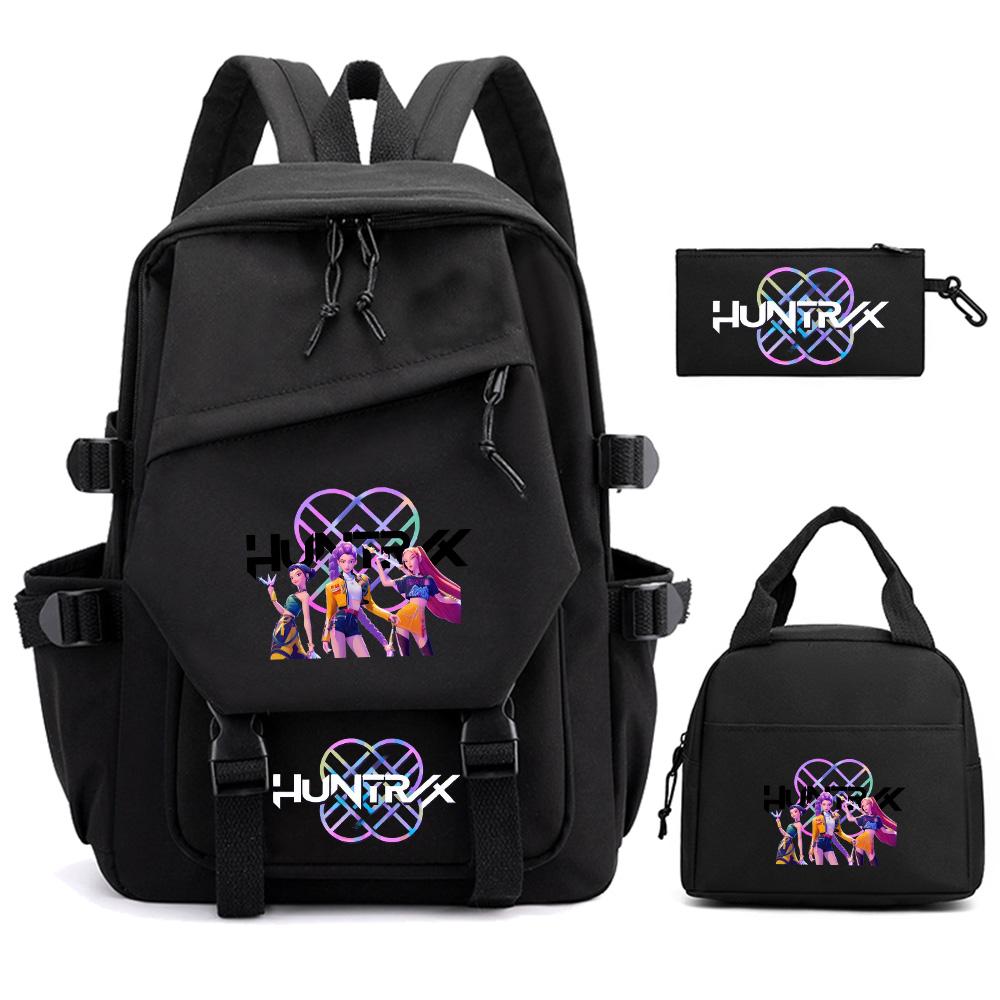 3 Stück/Set Cartoon Kpop Dämonenjäger Bedruckter Rucksack für Teenager Kinder Schüler Große Kapazität Schultasche Mädchen Geschenk Frauen wasserdichte Reisetasche