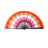 Vibrant Rainbow Folding Fan - Durable, Colorful Handheld Accessory for Pride Parties, Music Festivals & Raves