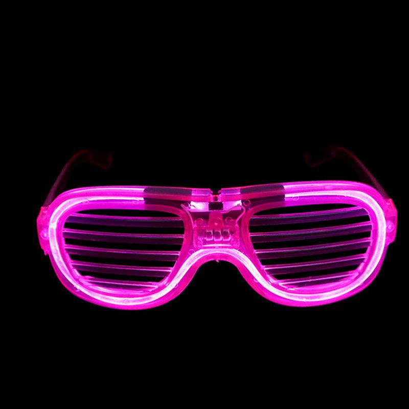 LED Light-up Flashing Glasses: Square, Heart-shaped, Venetian Blind Styles
